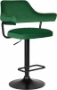 5019_BlackBase-LM CHARLY BLACK, цвет сиденья зеленый велюр (MJ9-88), цвет основания черный Стул барный DOBRIN CHARLY BLACK (зеленый велюр (MJ9-88)) 5019_BlackBase-LM BLACK, цвет сиденья зеленый (MJ9-88), основания черный