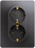 GSL001324 Розетка встраиваемая двойная с заземлением (графит) Systeme Electric Glossa GSL001324