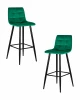 LML-8078-N_B-M_V-V108-64 Набор 2 шт стул барный DOBRIN NICOLE (черные матовые ножки, зелёный велюр (108-64))