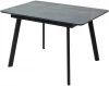 480M04732 Стол АРУБА 120 нераздвижной МОНБЛАН, стекло/ ЧЕРНЫЙ каркас