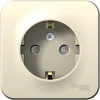 BLNRA011112 Розетка накладная с заземлением и шторками (молочный) Systeme Electric Blanca BLNRA011112