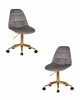 LM-9800-N_G-M_V-MJ9-75 Набор 2 шт офисное кресло для персонала DOBRIN MONTY GOLD (серый велюр (MJ9-75))