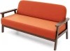 21952 Диван Arsko прямой Флори М орех велюр оранжевый