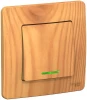 BLNVS010115 Выключатель встраиваемый одноклавишный с подсветкой (ясень) Systeme Electric Blanca BLNVS010115