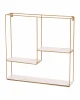 УТ000036385 Полка Square золотая белый мрамор УТ000036385
