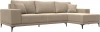 122396 Диван угловой Льюес правый (Бежевый/Велюр) Лига Диванов арт.122396