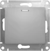 GSL000363 Выключатель встраиваемый одноклавишный с подсветкой (алюминий) Systeme Electric GSL000363