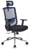 MC-612-H/BL/26-B01 Кресло руководителя Бюрократ MC-612-H синий BM-17 сиденье черный 26-В01 сетка/ткань с подголов. крестовина металл хром