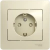 GSL000244 Розетка встраиваемая с заземлением и шторками (бежевый) Systeme Electric Glossa GSL000244