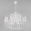 10107/8 белый Подвесная люстра Eurosvet Brezza 10107/8 глянцевый белый/прозрачный хрусталь Strotskis