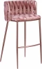 1538_RoseGold-LMN EMMA ROSE GOLD, цвет сиденья розовый велюр (VF-10), цвет основания розовое золото Стул барный Dobrin EMMA ROSE GOLD (розовый велюр (VF-10))