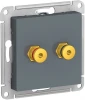 ATN000787 Акустическая розетка встраиваемая двойная (грифель) Systeme Electric AtlasDesign ATN000787