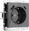 W1171744 Розетка с заземлением,шторками и USB Type A+С (графит акрил) Werkel W1171744 (a064093)