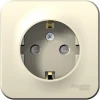 BLNRA011102 Розетка накладная с заземлением и шторками (молочный) Systeme Electric Blanca BLNRA011102