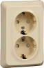 PC16-108K Розетка встраиваемая двойная с заземлением и шторками (Кремовый) Systeme Electric Etude PC16-108K