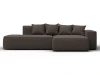 129798 Диван угловой Лига-065 угол правый (ДСП/Пластик/Рогожка/Коричневый) Лига Диванов 129798