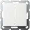G3022W Выключатель двухклавишный проходной (белый глянцевый) Jasmart G-Classic G3022W