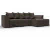 136703 Диван угловой Лига-113 угол правый (ДСП,Рогожка/Коричневый) Лига Диванов 136703