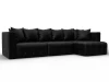 129916 Диван угловой Лига-052 НПБ Лонг угол универсальный (ЛДСП,Брус,Фанера/Пластик/Экокожа/Черный) Лига Диванов 129916