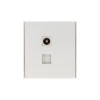 KR-78-0722-4 Розетка компьютерная RJ45 кат6 + TV с/у жемчуг Kranz Strong KR-78-0722-4