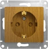 GSL000545 Розетка встраиваемая с заземлением и шторками (дуб) Systeme Electric Glossa GSL000545