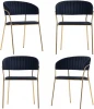 FR 0797K Комплект из 4-х стульев Turin чёрный с золотыми ножками Bradexhome арт.FR 0797K