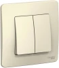 BLNVS006502 Выключатель встраиваемый двухклавишный (молочный) Systeme Electric Blanca BLNVS006502