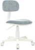 CH-W201NX/LT-28 Кресло детское CH-W201NX серо-голубой Light-28 крестов. пластик белый Бюрократ CH CH-W201NX/LT-28