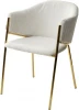 628M03770 Стул DILL WZ2042-18 белая галька, фактурный велюр / золотой каркас