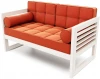 21894 Диван Arsko прямой Сега М беленый дуб велюр оранжевый