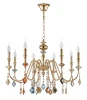 MERCEDES SP8 GOLD/COLOR Подвесная люстра Crystal Lux MERCEDES SP8 GOLD/COLOR (220V, на цепи, свеча)