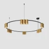 DK4067-BK+SG Подвесной светильник Denkirs Orbit DK4067-BK+SG 15xGU10 LED, до 15 Вт, черный + сатинированное золото (220V, на тросе, кольцо)