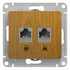 GSL000585KK Розетка встраиваемая двойная Ethernet RJ-45 (дуб) Systeme Electric GSL000585KK