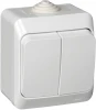 BA10-042B Выключатель накладной двухклавишный (белый) IP44 Systeme Electric BA10-042B