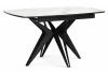625965 Керамический стол Риполь 160(205)х89 белый мрамор snow white / черный 625965