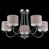 75012-5C CHROME Люстра потолочная Natali Kovaltseva Oliviera, 5 плафонов, хром с черным, белый и коричневым
