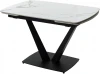 614M03989 Стол ALATRI 120 GLOSS STATUARIO WHITE SINTERED STONE / BLACK