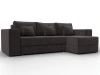 129844 Диван угловой Лига-076 угол универсальный (ДСП/Пластик/Велюр/Коричневый) Лига Диванов 129844