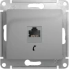 GSL000381T Телефонная розетка встраиваемая RJ-11 (алюминий) Systeme Electric Glossa GSL000381T