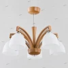 21385 Люстра потолочная Alfa Magnat, 5 плафонов, хром с коричневым, белый