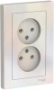 ATN000420 Розетка встраиваемая двойная без заземления (жемчужный) Systeme Electric AtlasDesign ATN000420