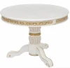 615199 Стол деревянный Woodville Лорд молочный / золотая патина арт.615199