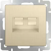 WL10-RJ11-45 Розетка встраиваемая двойная Ethernet RJ-45 и телефонная RJ-11 Werkel, шампань