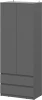 101881 Шкаф SV Мебель Денвер двухстворчатый с ящиками, Графит серый