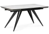625991 Кухонный стол Notta Дарвин 160(220)х89 белый мрамор snow white / черный