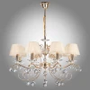 10058/8 золото/прозрачный хрусталь Strotskis Подвесная люстра Eurosvet Эстель 10058/8 золото/прозрачный хрусталь Strotskis