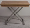 9122033401 Стол трансформер Левмар Cross D38/S79 (дуб вотан/нержавеющая сталь) от фабрики Levmar