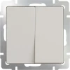 WL03-SW-2G-2W-ivory Выключатель встраиваемый двухклавишный проходной Werkel, слоновая кость