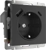 W1171708 Розетка с заземлением, шторками и USB тип A+C (черный) Werkel W1171708 (a056275)
