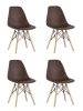 УТ000037606 Стул Eames Style DSW коричневый x4 (разборный каркас) Stool Group арт.УТ000037606